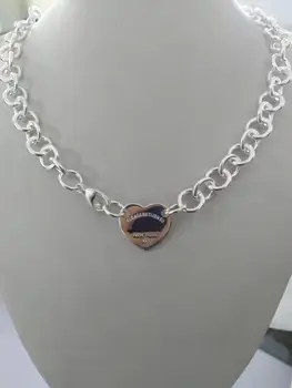 925 sterling silver náhrdelník, klasické módne srdce prívesok náhrdelník, nádherné Valentín šperky darček, pôvodná 1:1