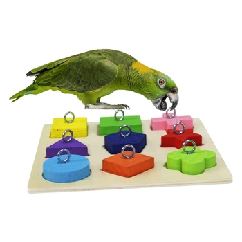 Vták Inteligencie Školenia Hračka Papagáj Vzdelávacie Hračky Papagáj Drevené Bloku Puzzle, Hračky pre Malé a Stredné Papagáje a Vtákov