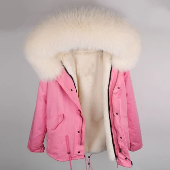 OFTBUY značky vetrovka 2020 nová zimná bunda ženy parkas reálne kožušinový kabát reálne fox kožušiny golier teplé, hrubé umelú kožušinu vnútri veľké kožušiny