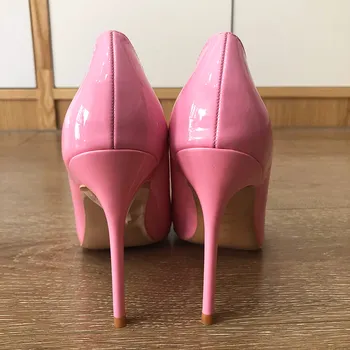 Veowalk Pevné Candy Pink Ženy Formálne Bodce Vysoké Podpätky Ukázal Prst Slip Na Čerpadlá Elegantné Dámy Veľmi Vysoká Šaty Topánky