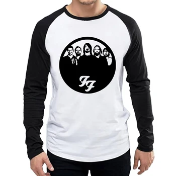 Dlhý Rukáv Foo Fighters Tričko Black Rukáv Pánske Módne Foo Fighters Logo T-shirt Topy Tees tričko Celý Rukáv T-shirt