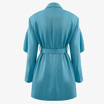 Getspring Ženy Šaty Lístkového Rukáv Nepravidelný Vintage Sako Šaty Žien Obväz Asymetrie Jeseň Zimné Šaty Žien 2020 Nové