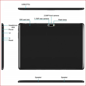 Satndard Doprava Zadarmo, 10 palcový Tablet Android 9.0 Duálne Kamery Tablette 32GB Wifi Android Tablety PC, GPS Telefónu na čísle+Darčeky Zadarmo