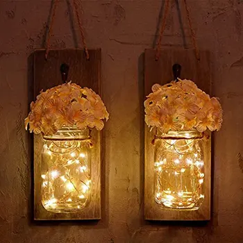 Praktické Mason fľaša nástenné svietidlo domov keramickej nádoby nástenné svietidlo simulácia kvetinové záhrade, dekorácie, lampy