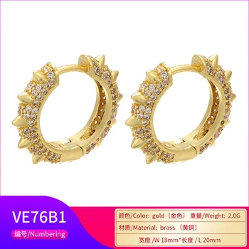 ZHUKOU 18x20mm crystal Fashion, DIY Ručné ucho prstene pre ženy Ručné Zlata, Tvorivé Náušnice Príslušenstvo model:VE76