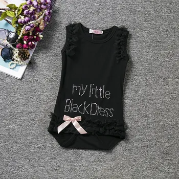 Dieťa Dievčatko Black Romper Dieťa Spáč Pyžamo Jumpsuit jednodielne Detské Oblečenie Novorodenca Dievča Nosenie Bábätka Remienky