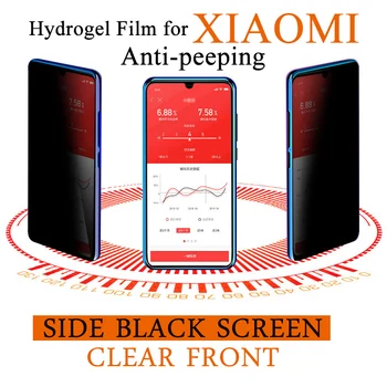 Anti-Peeping Screen Protector Pre Xiao 9X CC9 Mi 10 Ultra Poznámka 9 Max Lite Mäkké ochrany Osobných údajov Hydrogel Film Pre Redmi 10X K30 K20 Pro