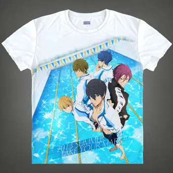 Anime Zadarmo! Nanase Haruka Cosplay Kostýmy Lete dospelé deti-krátke rukávy T-shirt Anime T-shirt pár oblečenie
