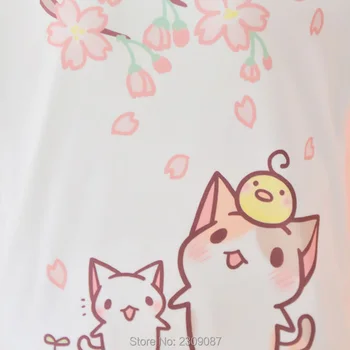 Japonský Kawaii Ženy Hoodies Lolita Mori Dievčatá Cute Cat Moletom Mikina Cartoon Neko Atsume Mikiny dámske Oblečenie WXC