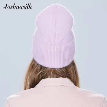 Joshuasilk ženy klobúk Jeseň v zime klobúk s angora pletené kameň šperky pre dievča
