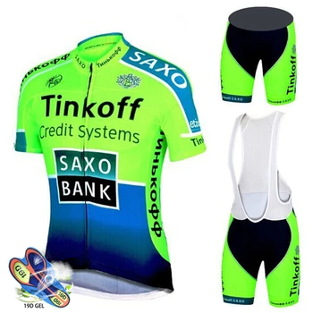 2020 Saxo Tinkoff Bank Ropa Ciclismo de carreras Ropa Ciclismo Jersey 19D náprsníkové nohavice cyklistika dres nastaviť triatlon skinsuit