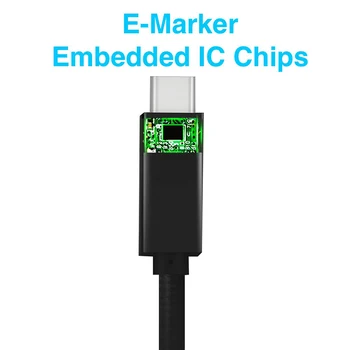 USB 3.1 Typ C do USB C Thunderbolt Kompatibilný Kábel PD 100W 5A GEN2 Samec Samec plnenie Údaje 4K pre iMac, Macbook Samsung
