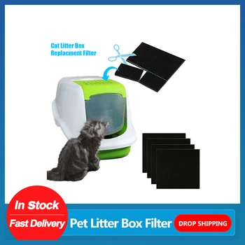 4/6Pcs Pet Mačka debničky Filter Mačiatko Pad uhlím Dezodoračné Filtre, Uhlíkové Pack Dezodorant uhlíkovým Filtrom Domov