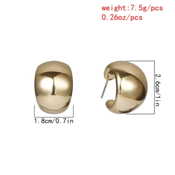 Zlatá Farba Malé Hrubé Obvodové Náušnice pre Ženy Módne Šperky CCB Kruhu Vintage Náušnice