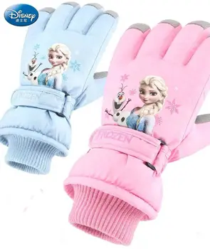 Originálne Disney zime lyžovanie rukavice, nepremokavé teplé rukavice dievča ľad sneh dobrodružstvo študent deti baby hrať Bábiky hračky Hot