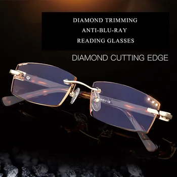 AOUBOU Anti-Blu-ray diamond mozaiky Orezávanie okuliare na Čítanie High-end Č rám Vysoko kvalitného kovu HD šošovky AB881