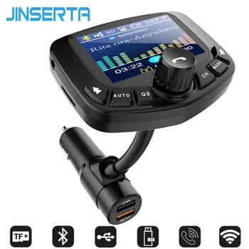 JINSERTA 1.8 palce Bluetooth, MP3 Prehrávač, FM Vysielač s dvomi USB Port QC3.0 Podporu U Diskov, TF Kartu, AUX Vstup, Výstup