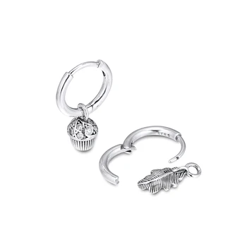 CKK Náušnice Žaluď & List Hoop Náušnice pre Ženy Rýdzeho Striebra 925 Šperky Pendientes Earings Earing Brincos Aretes