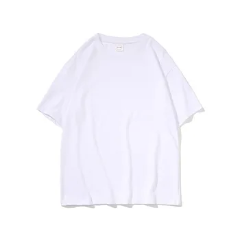 WHOHOLL Základné O-krku Krátky Rukáv T-shirt pánske Voľné Muž Ženy Unisex Páry jednofarebné Tričko Base Tričko Bežné Polovičný Rukáv