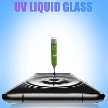 Plný UV Lepidlo Tekuté Tvrdeného Skla Chránič Pre oneplus 8 oneplus 8 pro Úplné pokryté zakrivené Screen Protector pre 1+8 1+8 pro