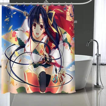 Vlastné Vysoko Kvalitné Sexy Anime Dievča Sprchové Závesy Kúpeľa Kúpeľňa Decor Nepremokavé Polyesterové S 12 Ks Háčikov