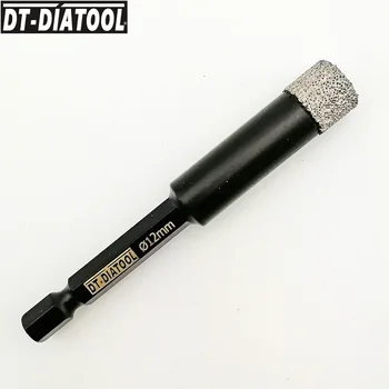 DT-DIATOOL 3ks/pk Dia 12mm Vaccum Brazed Suché Diamond multi-purpose vŕtanie na Jadro bitov vŕtať diery videl s 10 mm diamant výška