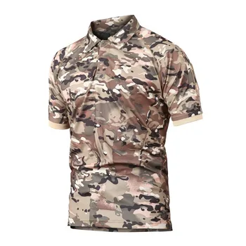Letné Army Combat Kamufláž T-Shirt Muž Taktických Vojenských Coolmax Rýchle sušenie Krátky Rukáv Košele Priedušná Vojakov Jednotné