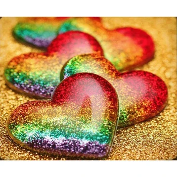 Rainbow srdce láska Diamond Výšivky maľovanie 5D diamond maľovanie Cross Stitch obrázok Kamienkami diamond mozaiky HYY