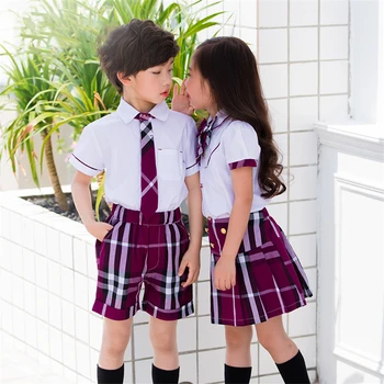Letné Teenagerov Školské Uniformy Dievčatá Kockované Sukni Výkon Kostýmy Japonský Štýl Oblečenie Vyhovovali Trieda Set 2ks