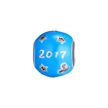 Hodí sa pre Pandora Náramky Myši 2017 Edition Charms 925 Sterling Silver Šperky s Modré Smalt Doprava Zadarmo