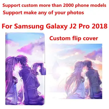 DIY Telefón taška Osobné vlastnú fotografiu, Obrázok PU kožené puzdro flip kryt pre Samsung Galaxy J2 Pro 2018 SM-J250F/DS