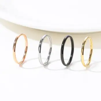 Nový jednoduchý pár krúžok žien hladký nerez krúžok šperky rose gold titánové ocele krúžok