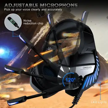 Pre PS4 Notebook Herný Headset Šumu Slúchadlá 7.1 Priestorový Zvuk Stereo S Mic LED Svetlo Cez Ucho Káblové Slúchadlá