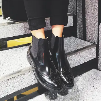 Ženy Značky design originálne kožené Členkové Topánky dámske Topánky móda prízvukom chelsea boots ženské topánky Žena