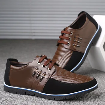 Muži originálne kožené topánky Vysokej Kvality Elastické kapely Módny dizajn, Pevné, Húževnaté, Pohodlné pánske topánky veľkých veľkostí