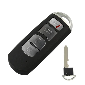 OkeyTech Smart Key Card Shell Fob Kryt pre Mazda 3 6 CX-5 CX-3 Axela Atenza Červená Batérie Klip s Núdzovým Vložiť Prázdny Čepeľ