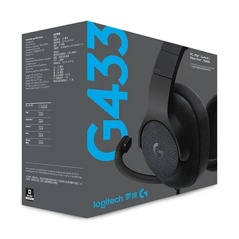Logitech G433 Gaming Headset 7.1 DTS Surround Slúchadiel s Mikrofónom Pre PC, Mobilných Nintendo Gamer Spínač VR PS4 Xbox Jeden