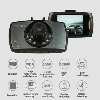 Pomlčka Cam Auto Kamera Full HD 1080P Auto Autá Nočné Videnie G-senzor Jazdy Rekordér videorekordér Auto Záznamník Jazdy Nahrávač