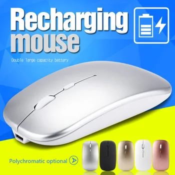 Bezdrôtová Myš Počítača, Myš Bluetooth, Tiché PC Nabíjateľná Ergonomická Myš 2.4 G USB Optická Myš Pre Notebook PC
