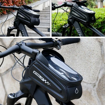 Reflexná MTB Bike Taška Dotykový displej Bicykel Rám Hard Shell Cyklistické Tašky Nepremokavé Prednej Hornej rámovej Trubky Telefón Prípade Bike Príslušenstvo