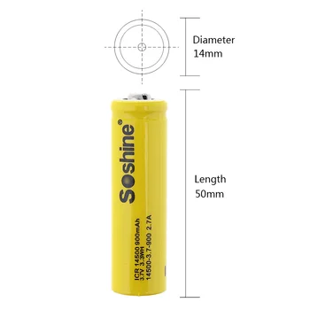 Soshine 32Pcs 3,7 V ICR 14500 900mAh Li-ion Nabíjateľná Batéria s Bezpečnostným Poistným Ventilom a Prenosné Batérie Poľa pre Baterku