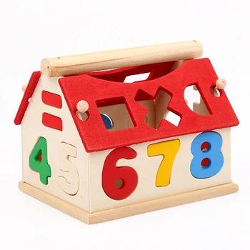 Bloky Drevo Dom Deti Duševného Vývinu Budovy Dieťa Vzdelávacie Hračky