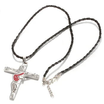 Johnny Hallyday gitara cross prívesok náhrdelník mužov šperky nehrdzavejúcej ocele 316, plávajúce medailón charms Kresťanský Kríž