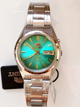 Orient Tristar pánske hodinky FEM0501LF ocele zelená automatické pánske hodinky zelené dial oceľ náramok