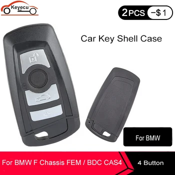 KEYECU 4 Tlačidlá Diaľkového Kľúča Vozidla Prípade Pre BMW CAS4 F 3 5 7 Series E90 E92 E93 X5 F10 F20 F30 F40 Nahradenie Smart Key Shell