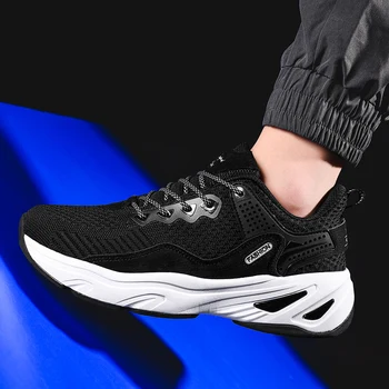 Muži to super ležérne topánky priedušná trend športové pánske topánky trend všetci-zápas oka textílie komfortné odpruženie outdoorové topánky