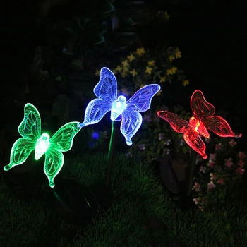 Farbu Meniace LED Solárne Krajiny Cesta Dvore Svetlo Vonkajšie Dragonfly/Motýľ/Vták Trávnik Lampy Nepremokavé Solárne Záhradné Osvetlenie