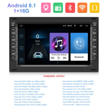 Podofo Rádio GPS 2 Din Android Auto Multimediálny Prehrávač Pre VW, Volkswagen Golf, Polo, TRANSPORTER Passat b5 b6 BORA MK5 SHARAN JETTA
