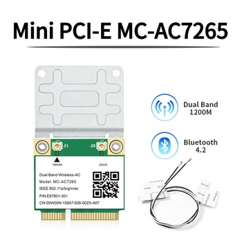1200Mbps MC-AC7265 Half Mini PCI-E Karty Wifi Bezdrôtové Bluetooth4.2 802.11 ac Dual Band 2.4 G/5 ghz Adaptér Pre Notebook Lepšie 7260AC