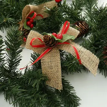 Vianočné Umelý Veniec Ornament Dvere, Závesné Ratanové s Borovicové Šišky Bobule pre Vianočné Dekorácie